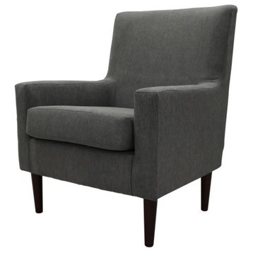 Modern Accent Chair, Removable Foam Seat Cushion and Track Arms, Graphite