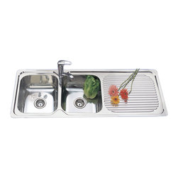 Double Bowl Sink - RH Drainer - Kitchen Sinks