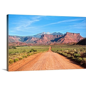 "Dirt road into Arches National Park, Moab, Utah" Wrapped Canvas Art Print, 3...