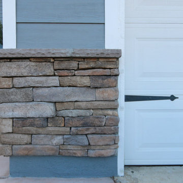 Exterior Home Remodel with Stacked Stone Veneer Install