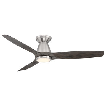 Skylark 3-Blade Flush Mount Ceiling Fan, Brushed Nickel/Ebony