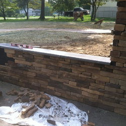 Vertical Veneer Stone, Love the Dark Mortar - Landscaping Stones And Pavers