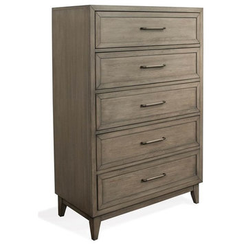 Riverside Furniture Vogue Wood Five Drawer Chest in Gray Wash