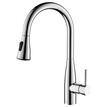 Bari-T Single Handle Pull Down Faucet, Chrome, Without Soap Dispenser