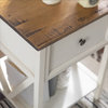 Rustic V-Frame 1-Drawer End Table Set in White Wash/Rustic Oak