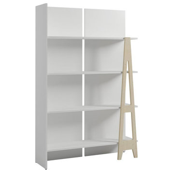 Nexera 608503 Atypik Bookcase White and Birch Plywood