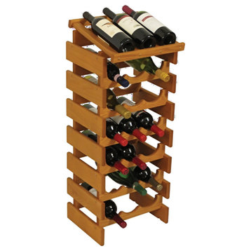 Wooden Mallet Dakota 7 Tier 21 Bottle Display Wine Rack in Medium Oak