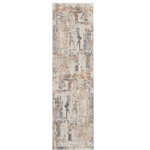 Nourison - Nourison Rustic Textures 2'2" x 7'6" Beige/Grey Modern Indoor Area Rug - This beautifully carved contemporary rug from the Rustic Textures Collection brings abstract tan, grey, and cream patterns together for a textured look with a smooth, soft feel. High-low pile construction and subtly shifting colors are at home in urban and cabin settings alike.