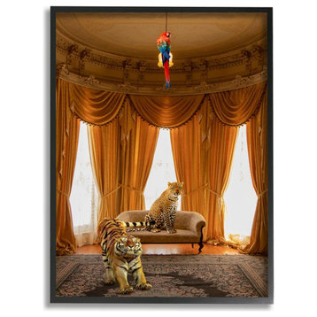 Jungle Animals Relaxing in Classical Architectural Interior,1pc, each 16 x 20