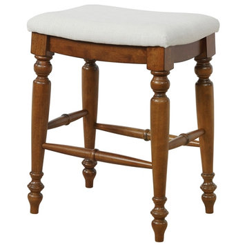 Riverbay Furniture 25" Backless Wood Counter Stool in Brown