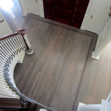 NISSEQUOGUE: CUSTOM GREY STAIN ON RED OAK - BONA TRAFFIC HD POLY