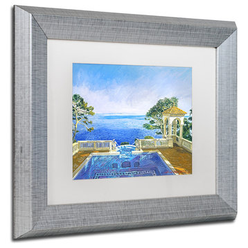 David Lloyd Glover 'Cap Martin, Monaco' Art, Silver Frame, 11"x14", White Matte