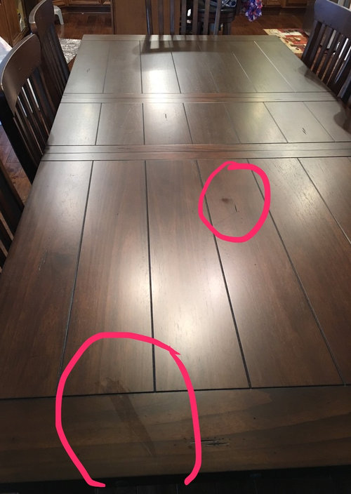 New dark wood kitchen table care