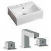 American Imagination 21"W Bathroom Vessel Sink Set, White