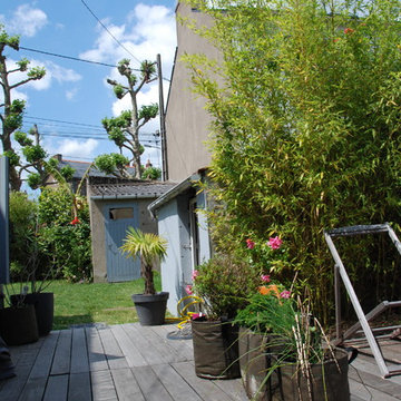 vue depuis la terrasse en bois exotique