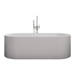 ADM Bathroom Design - ADM Oval Freestanding Bathtub, Glossy White, 70.9" - Bathtubs