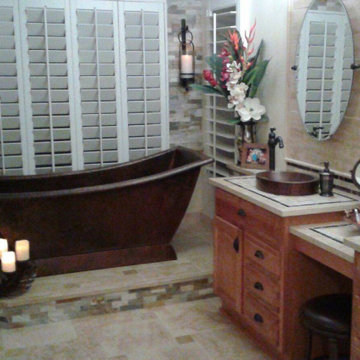 67" Hammered Copper Single Slipper Bathtub 67" Hammered Copper Canoa Single Slip