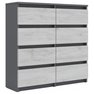 AJAX Dresser, Grey/White Wood