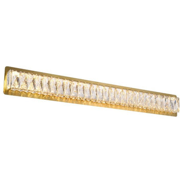 Elegant Lighting Monroe 35.4" Royal Cut Crystal Vanity Light in Gold