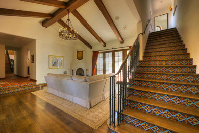 Staircase - mediterranean wooden staircase idea in Los Angeles
