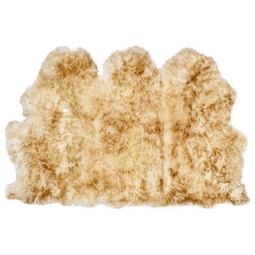 Safavieh Sheep Skin SHS121D 3'x5' Off White/Coco Brown Rug