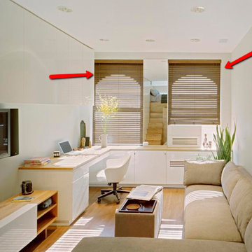 Blinds on a arch window