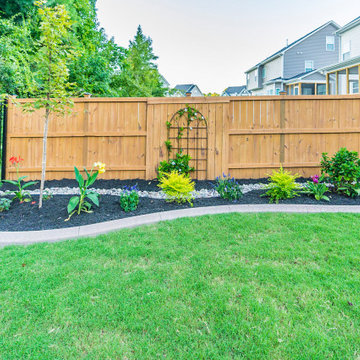 Rustic Patio, Pergola, Fire Pit and French Drain