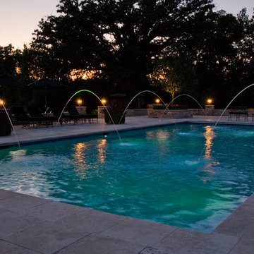Lake Forest, IL Swimming Pool and Raised Hot Tub with Laminar Fountains