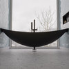 HammockTub1-BM Black Matte 79" Acrylic Suspended Wall Mounted Hammock Bathtub