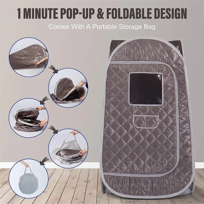 Sauna Portatile Domestica A Vapore - Tenda Con Vaporizzatore 2L 1000W, Temperatura Regolabile, Telecomando, 220V