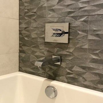 Modern Bathroom Remodel with Dramatic Pental Accent Wall