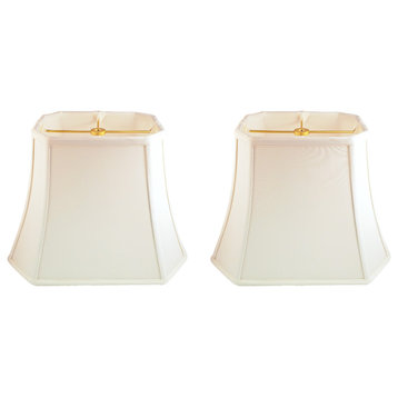 Royal Designs Rectangle Cut Corner Lamp Shade, White, (7x10)x(12.25x18)x13.25, S