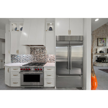 Sub-Zero refrigeration integrated seamlessly into white cabinetry