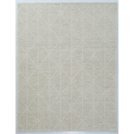 NuStory Crossover Hand Tufted Stripe Area Rug in Beige, 7'6" X 9'6"
