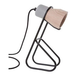 Cement Wood Desk - Desk Lamps