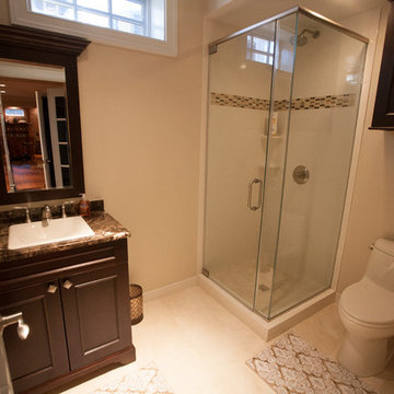Basement bathroom with full shower