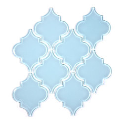 Arabesque Glass Tile  Water Jet Series - Baby Blue - Tile
