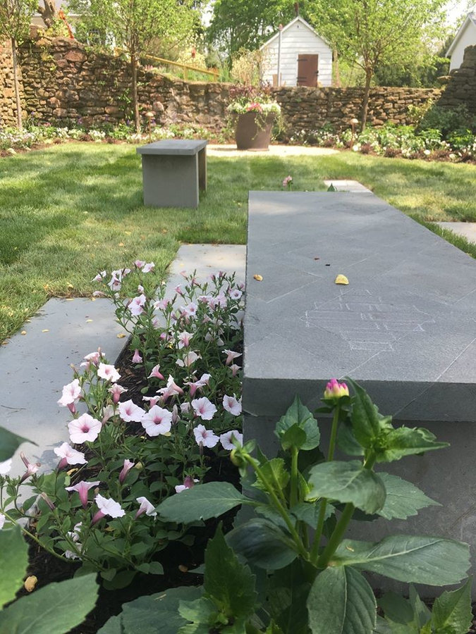 Bluestone Benches and Bluestone Pavers in Bucks County, PA.