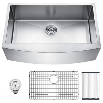 33" x 22" Stainless Steel Farmhouse Apron Kitchen Sink with Accessories
