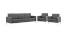 Loft Living Room Furniture Upholstered Fabric 3-Piece Set, Gray