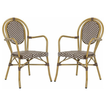 Safavieh Rosen Stackable Arm Chairs, Set of 2, Brown