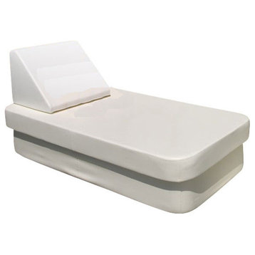 Outdoor White Vinyl Modern Daybed, Cot with Lean Wedge