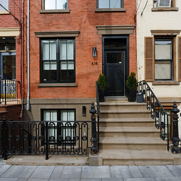 Contemporary townhouse centrally situated on one of Hoboken’s finest blocks.