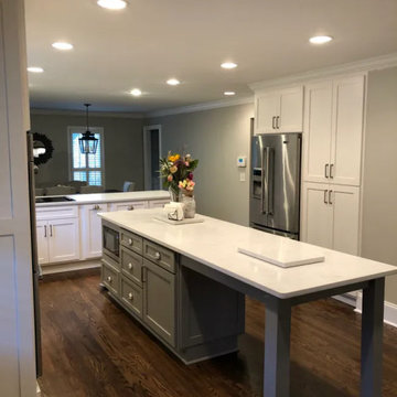 custom kitchen and includes drawer for pet plate