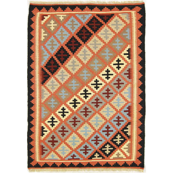 Persian Kilim Fars 4'10"x3'3" Hand Woven Oriental Rug