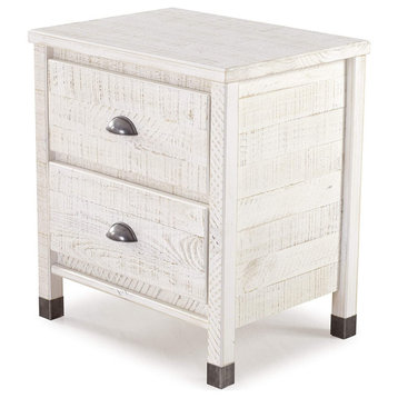 Night Stand / 2 Drawer / Solid Wood / Rustic Bedside Table for Bedroom