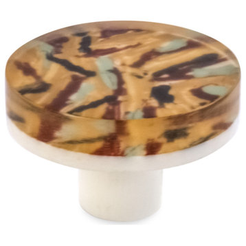 Roseville 1-7/9 in. Multicolor Oval Cabinet Knob, Yellow