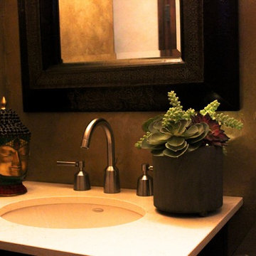 Succulent Garden - Illuminated Mixed Succulents in Brown Metal Vase