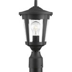 Progress Lighting - Progress Lighting 1-100W Medium Post Lantern, Black - East Haven offers contemporary styling to complement a variety of home styles. Post lantern with clear seeded glass