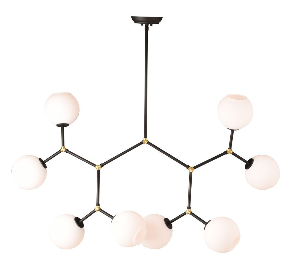 Nuevo Living Atom 8 Lighting Pendant, White Glass - Midcentury ...